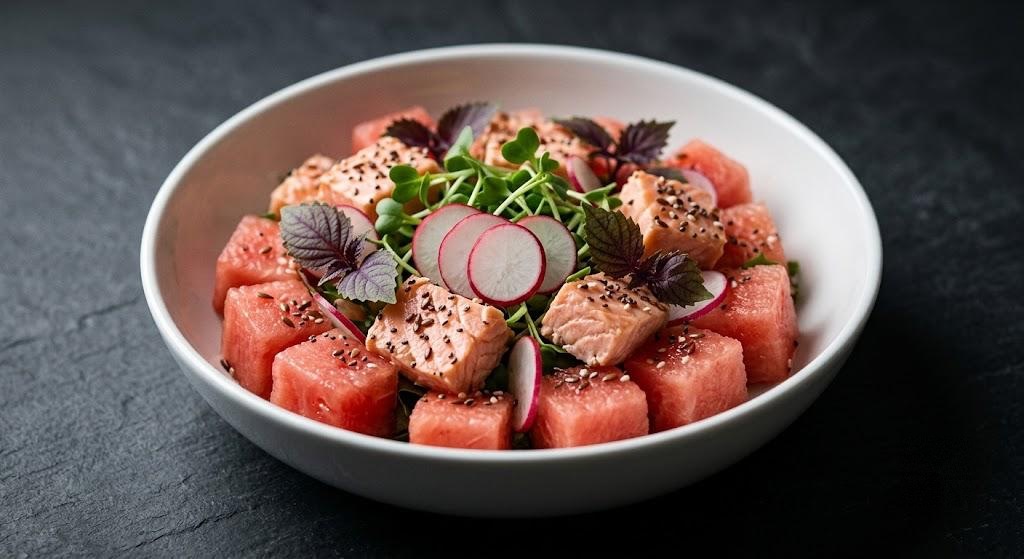 Saumon, pastèque & shiso